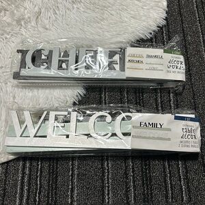 🩶5/$30 Welcome Family Table Décor Sliding Phrases on Stand and 6 Pack Words NEW